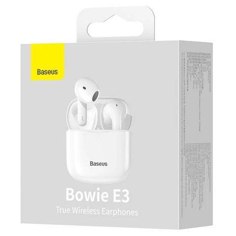 Гарнітура Baseus Bowie E3, бездротова, біла, із зарядним кейсом, з USB кабелем тип-C, #NGTW080002 Прев'ю 2