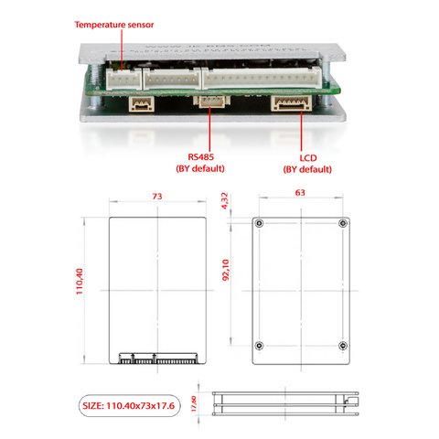 BMS-контроллер JIKONG JK-BD4A8S4P, 40 A, для LiFePO4/Li-ion/LTO аккумуляторов Превью 3
