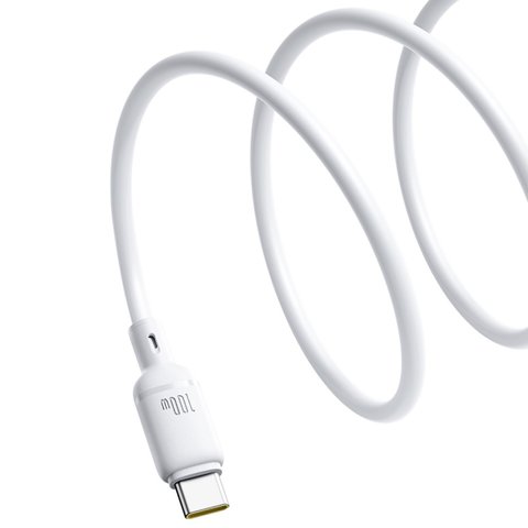 Cable USB Baseus Silky, USB tipo-A, USB tipo C, 100 cm, 100 W, blanco, de silicona, #P10377703213-00 Vista previa  2