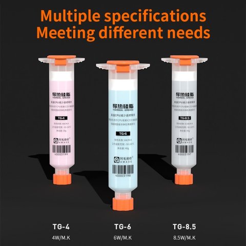 Thermal Compound Amaoe TG-6, (silicone, in a syringe, 40 g, 6 Вт/м*К) Preview 5