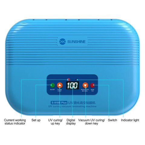 Lámpara ultravioleta Sunshine S-918B Plus, LED, de vacío, adecuado para pantallas curvas, (UV-Box) Vista previa  1