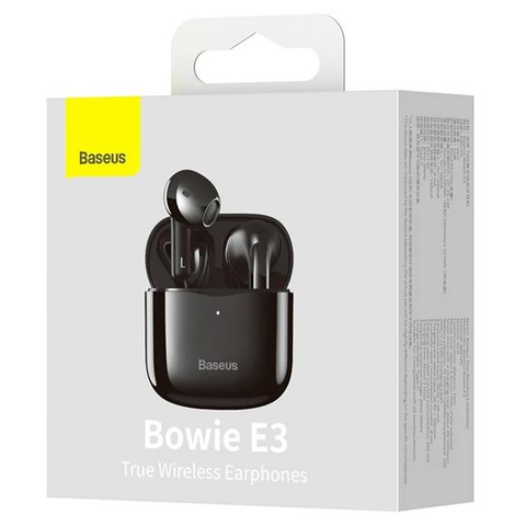 Гарнітура Baseus Bowie E3, бездротова, чорна, із зарядним кейсом, з USB кабелем тип-C, #NGTW080001 Прев'ю 2