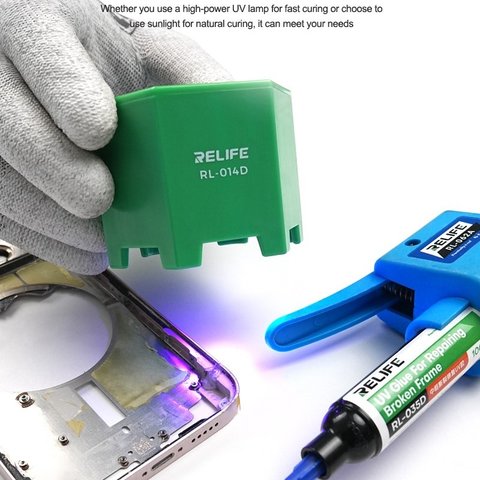 Клей RELIFE RL-035D, прозрачный, ультрафиолетовый, для ремонта трещин, для дисплейных рамок, 10 мл Превью 3