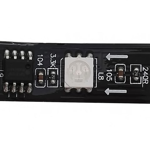 Светодиодная лента RGB SMD5050, WS2811 (черная, c  управлением, IP20, 12 В, 60 диодов/м, 5 м) Превью 2